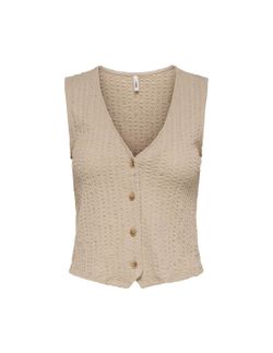 Chaleco con botones de cuello V Only Humus