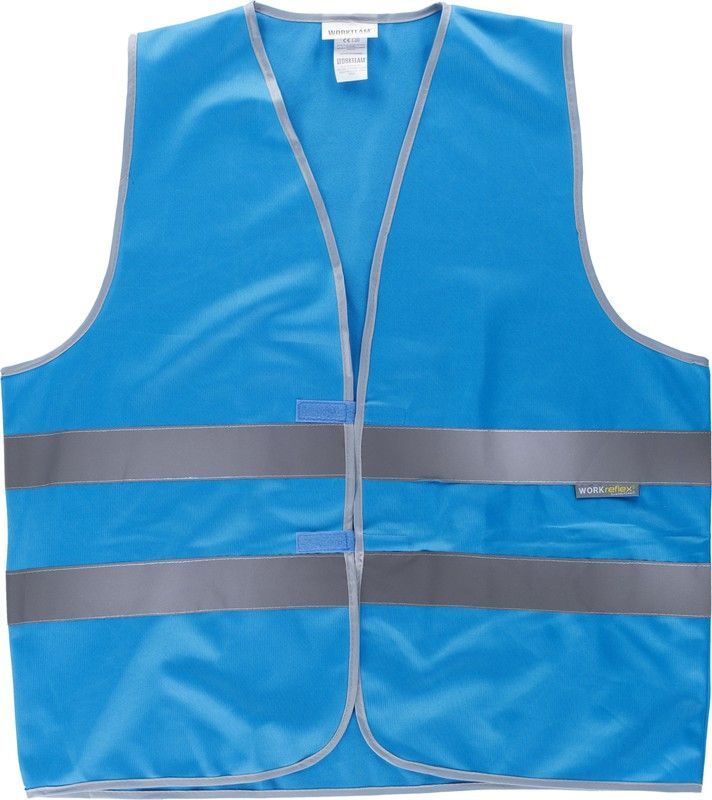 Chaleco con cierre adaptable de velcro reflectantes Azul