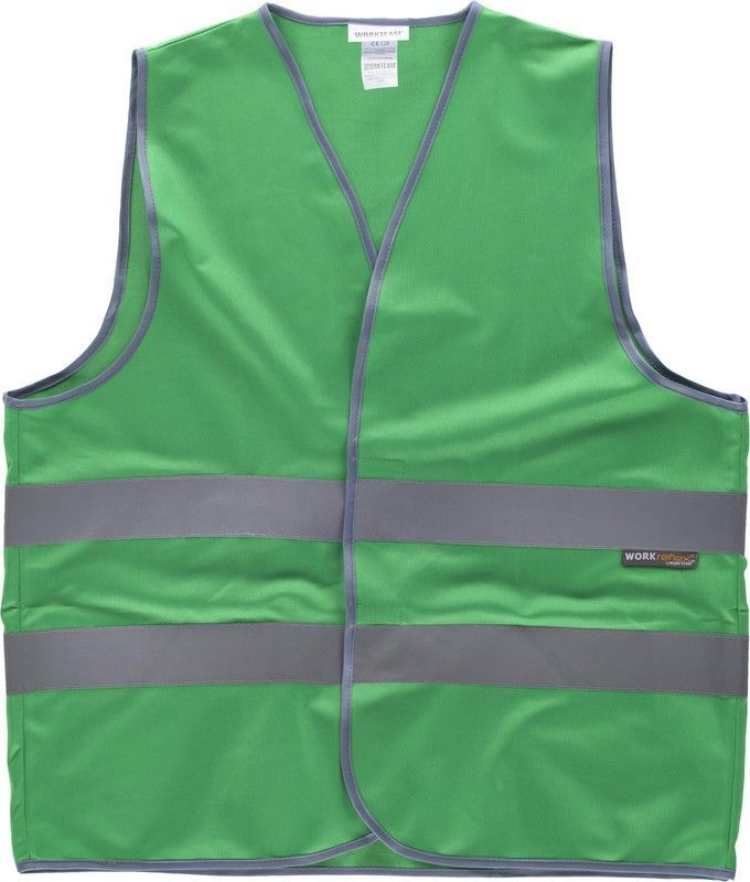 Chaleco con cierre adaptable de velcro reflectantes Verde