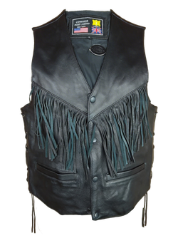 Chaleco cuero con flecos