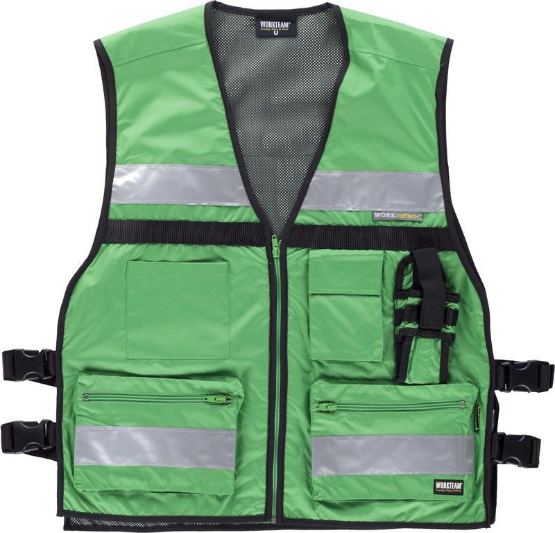 Chaleco de alta visibilidad con ajustes lateral Verde
