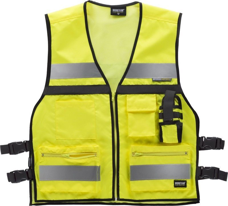 Chaleco de alta visibilidad con ajustes laterales Amarillo