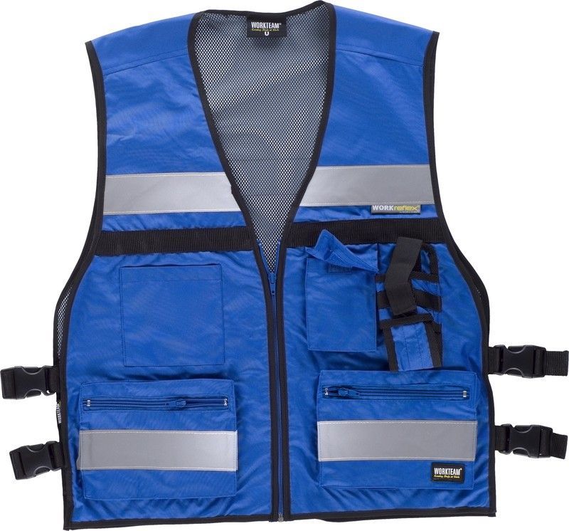 Chaleco de alta visibilidad con ajustes laterales Azulina
