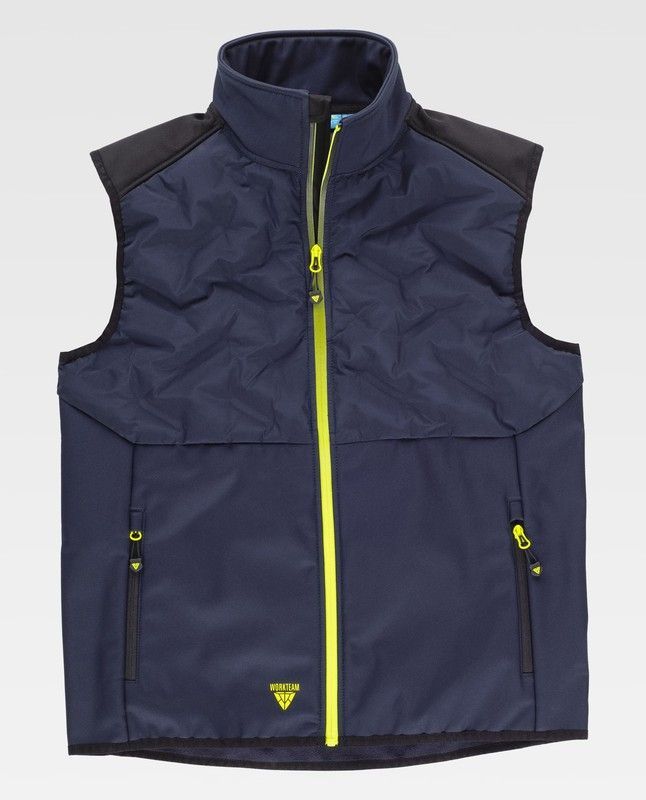 Chaleco de color Marino+Negro+Amarillo Fluor