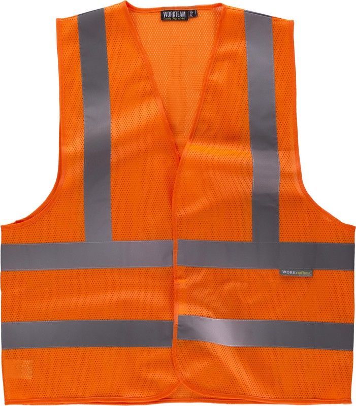 Chaleco de rejilla Cierre de velcro Naranja