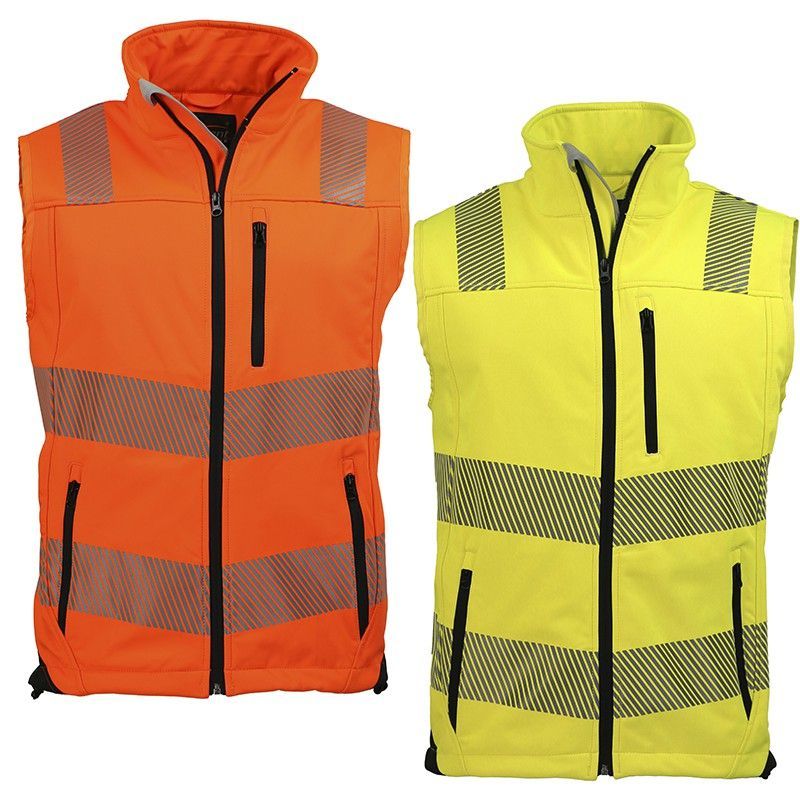 Chaleco impermeable reflectante con forro polar softshell