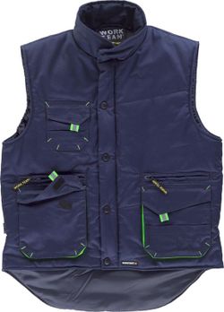 Chaleco linea 6 acolchado Marino / Verde Flúor