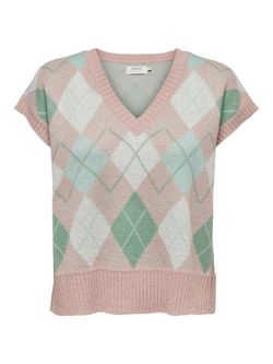 Chaleco rombos multicolor Only Rose Smoke