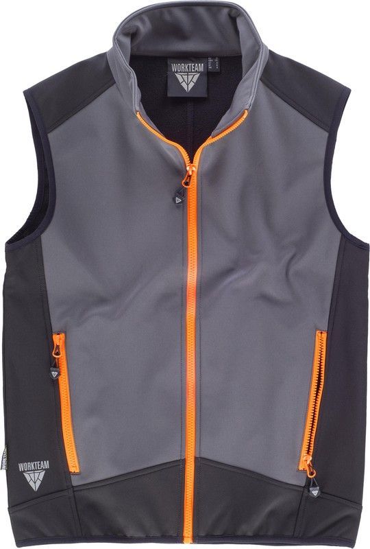 Chaleco Softshell Combinado Gris Negro