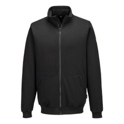 Chaqueta Anti-Static ESD Zip Sweatshirt Negro