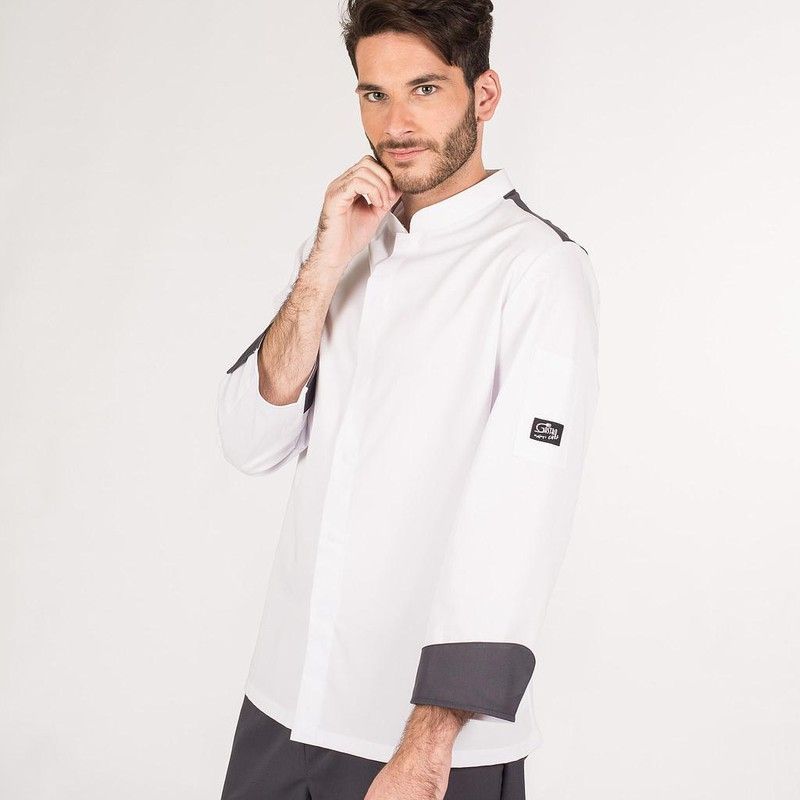 Chaqueta cocina hombre en negro o blanco