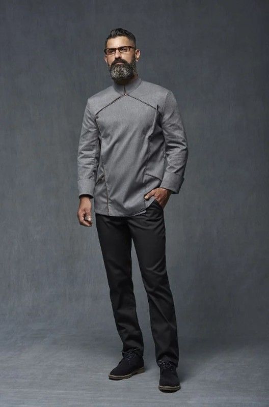 Chaqueta cocina hombre gris