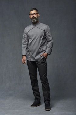 Chaqueta cocina hombre gris