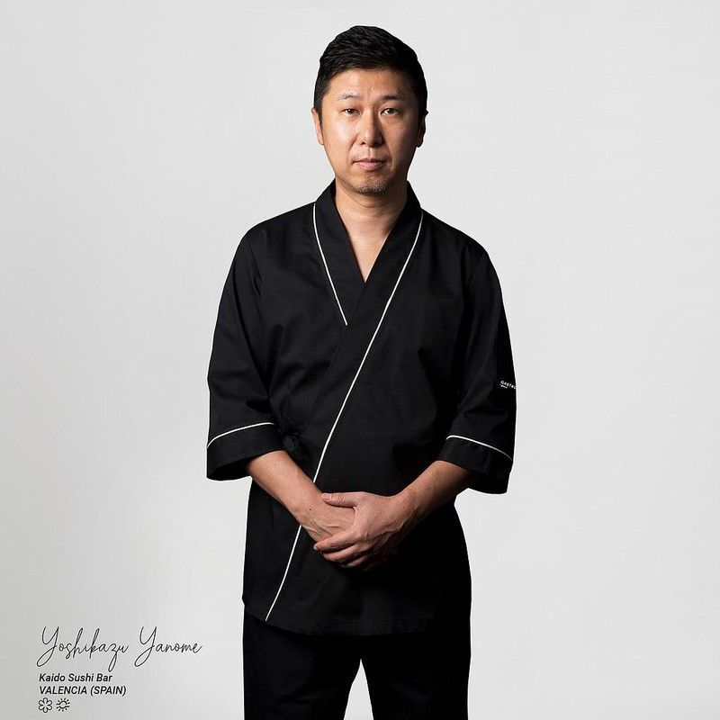 Chaqueta cocina kimono negro