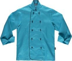 Chaqueta cocina unisex con botones de seguridad Turquesa