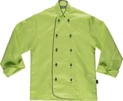 Chaqueta cocina unisex con botones de seguridad Verde Lima
