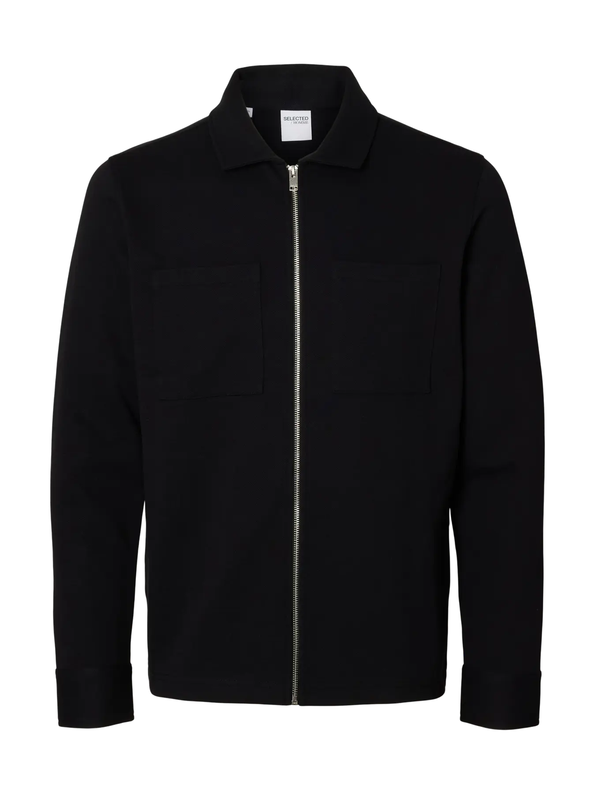 Chaqueta con cremallera y bolsillos Selected Black