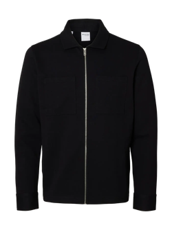 Chaqueta con cremallera y bolsillos Selected Black