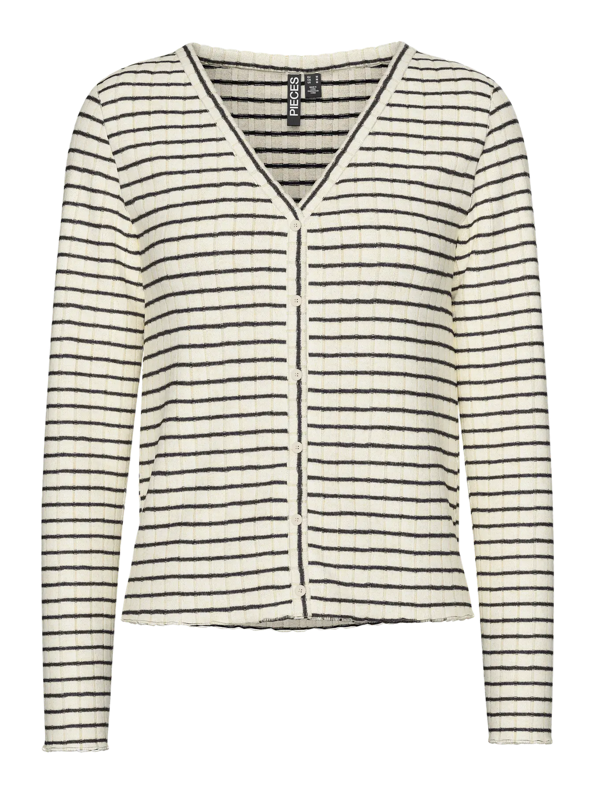 Chaqueta corta con rayas y botones Pieces Birch