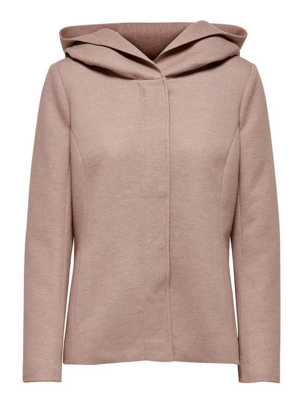 Chaqueta corta jaspeada con capucha Only Mocha Mousse