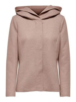 Chaqueta corta jaspeada con capucha Only Mocha Mousse