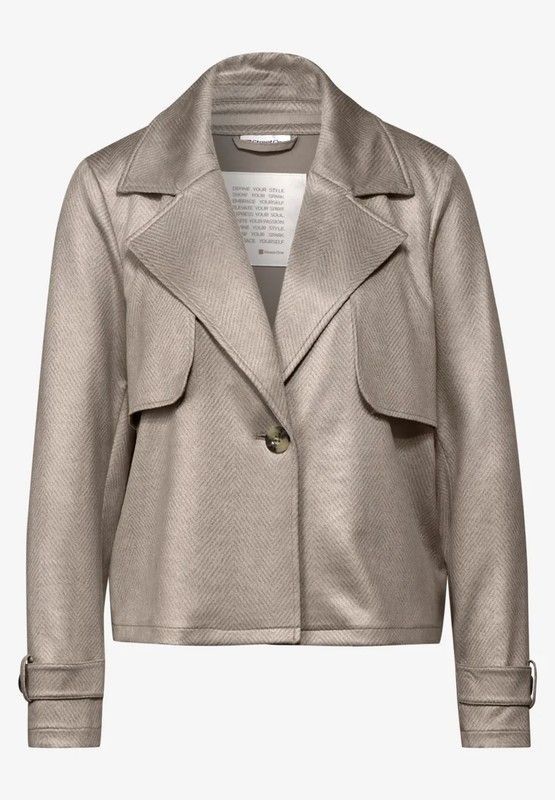 Chaqueta corta solapada con espiga Street One Beige