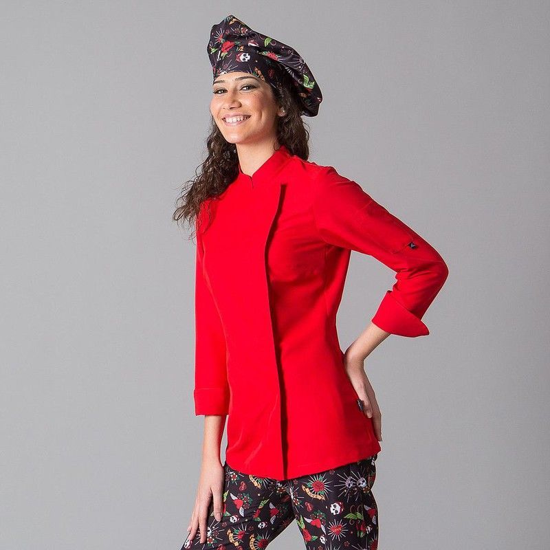 Chaqueta de cocina mujer manga larga colores