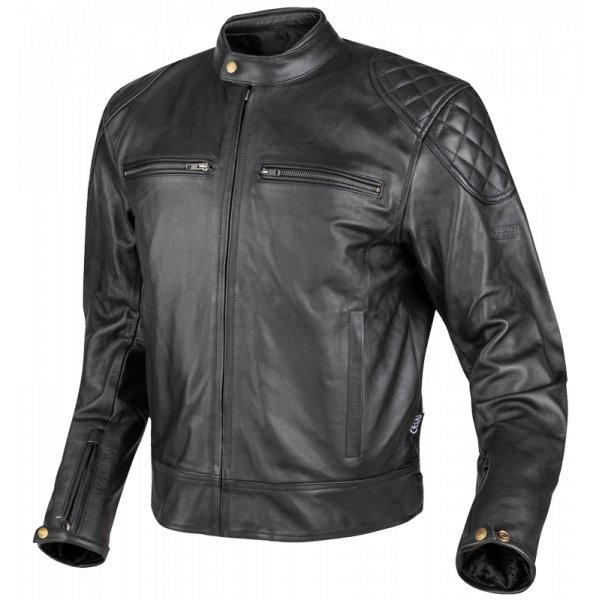 Chaqueta de Moto Piel Race 2 Negro | Uso 12 Meses | Piel Bovina | Térmica Desmontable | Protecciones Nivel 2 | Homologación AA
