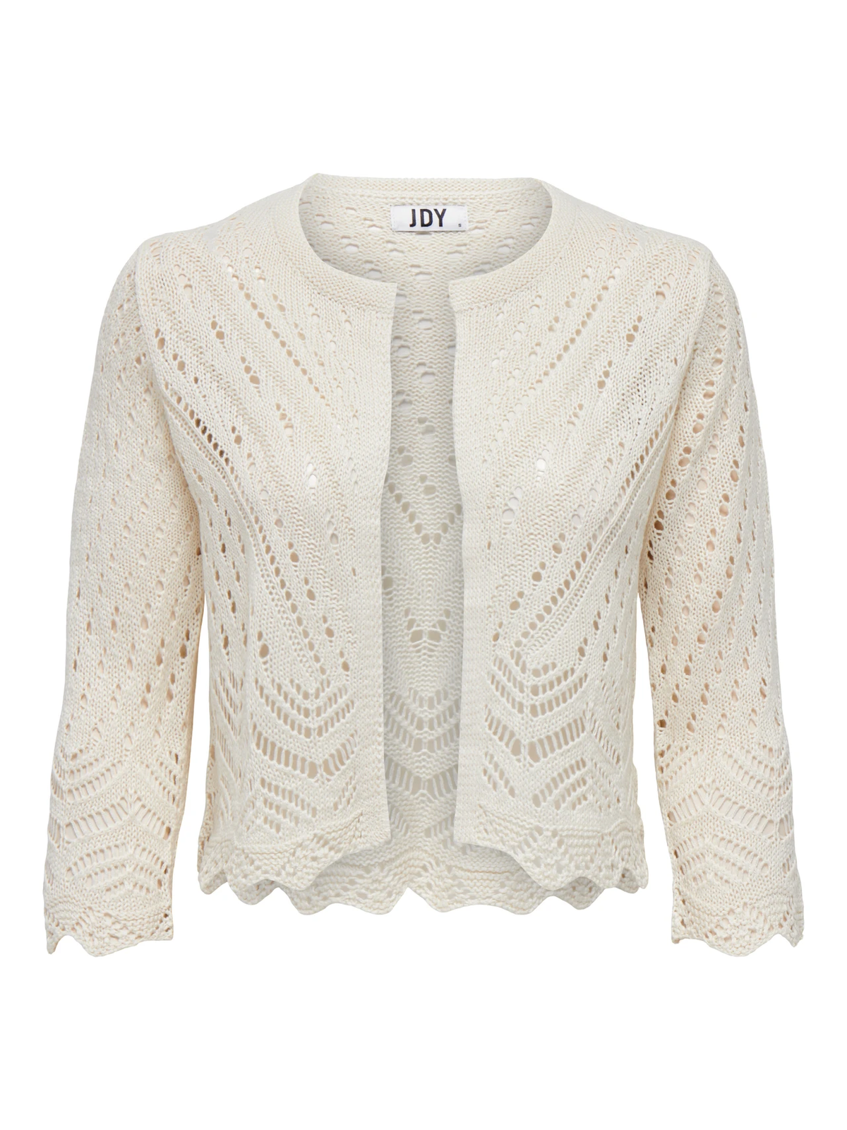 Chaqueta de punto corta calada Jdy Eggnog