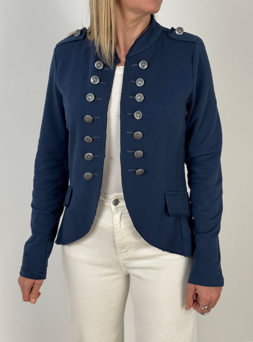 Chaqueta domadora militar azul marino