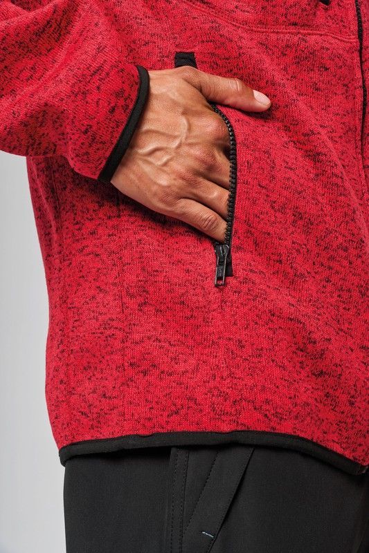 Chaqueta Jaspeada Con Capucha Hombre