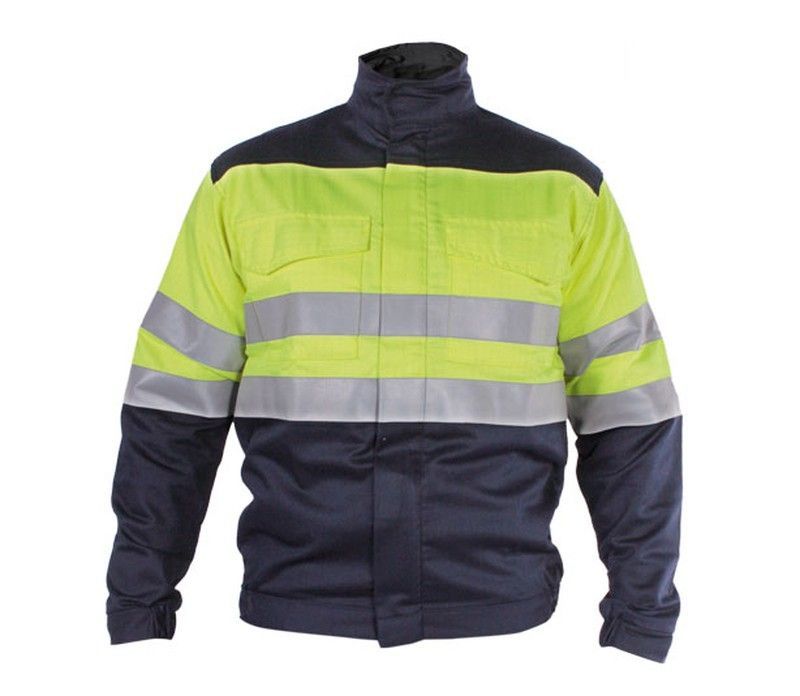 Chaqueta para soldador con alta visibilidad
