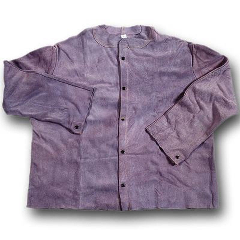 Chaqueta para soldador de piel serraje gris