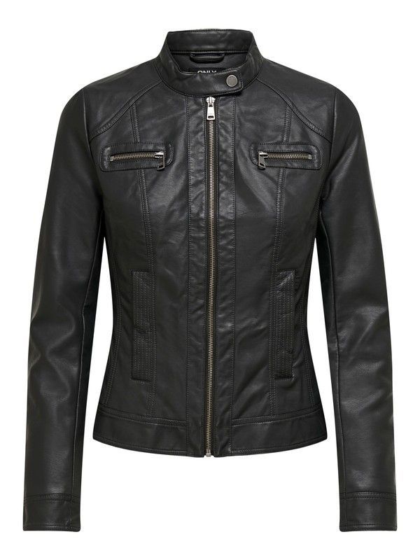 Chaqueta polipiel con cremallera Only Black