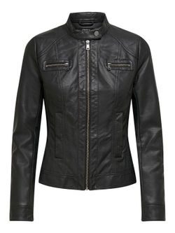 Chaqueta polipiel con cremallera Only Black