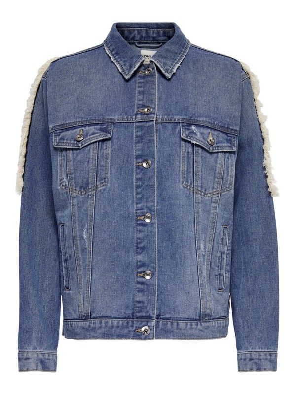 Chaqueta tejana oversize con bordado Only Light Blue Den