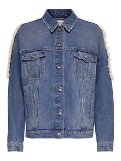 Chaqueta tejana oversize con bordado Only Light Blue Den