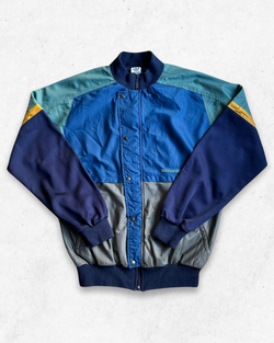 Chaqueta Vintage Adidas Retro 80s Hombre Azul Marino, Gris y Azul M