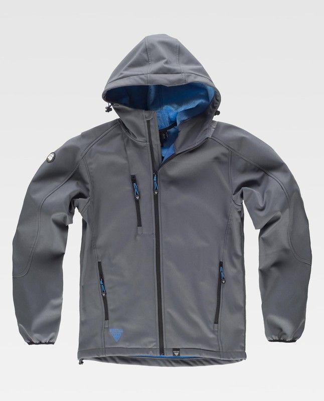 Chaqueta Workshell con detalles reflectantes Gris / Celeste
