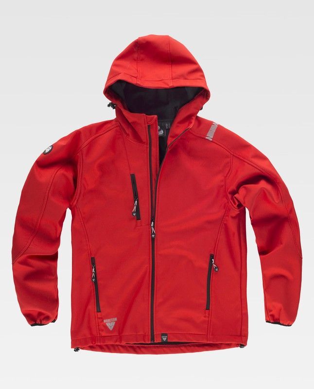 Chaqueta Workshell con detalles reflectantes Rojo / Negro