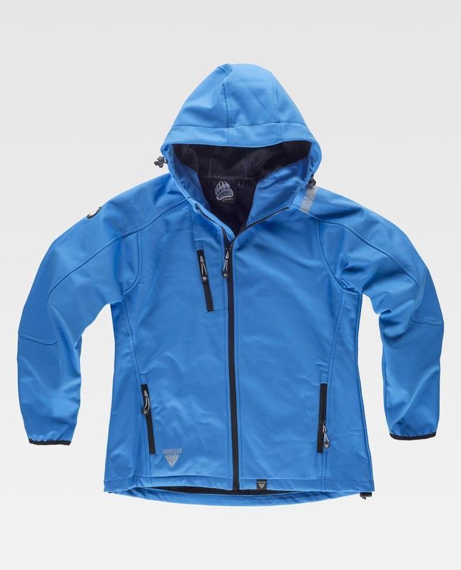 Chaqueta Workshell de mujer Celeste / Negro