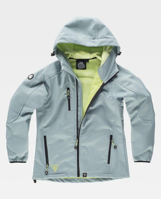 Chaqueta Workshell de mujer Verde Topo + Verde Lima