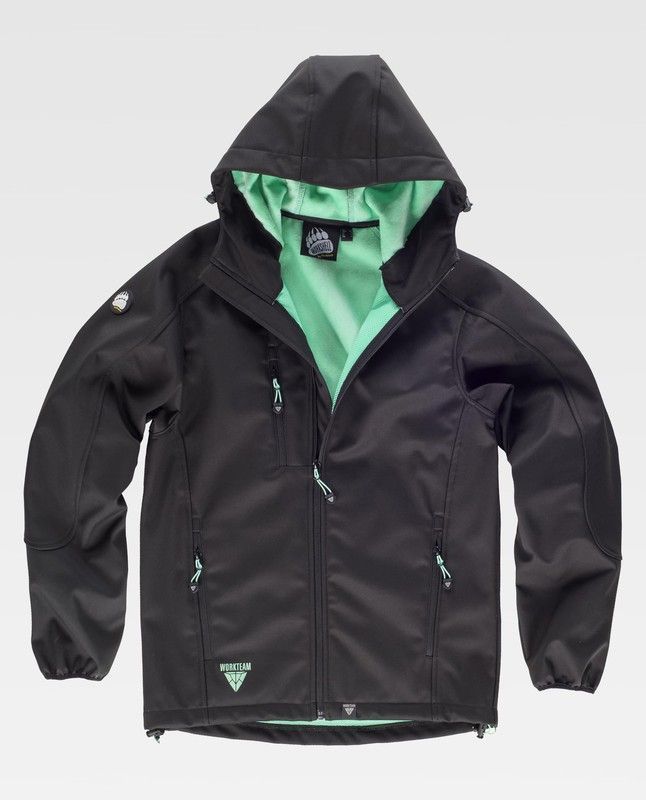 Chaqueta Workshell Negro / Verde Menta