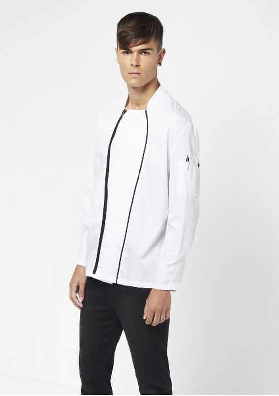 Chaquetilla blanca Cremallera hombre