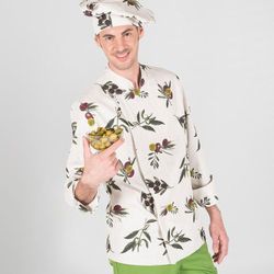 Chaquetilla cocina estampado olivas