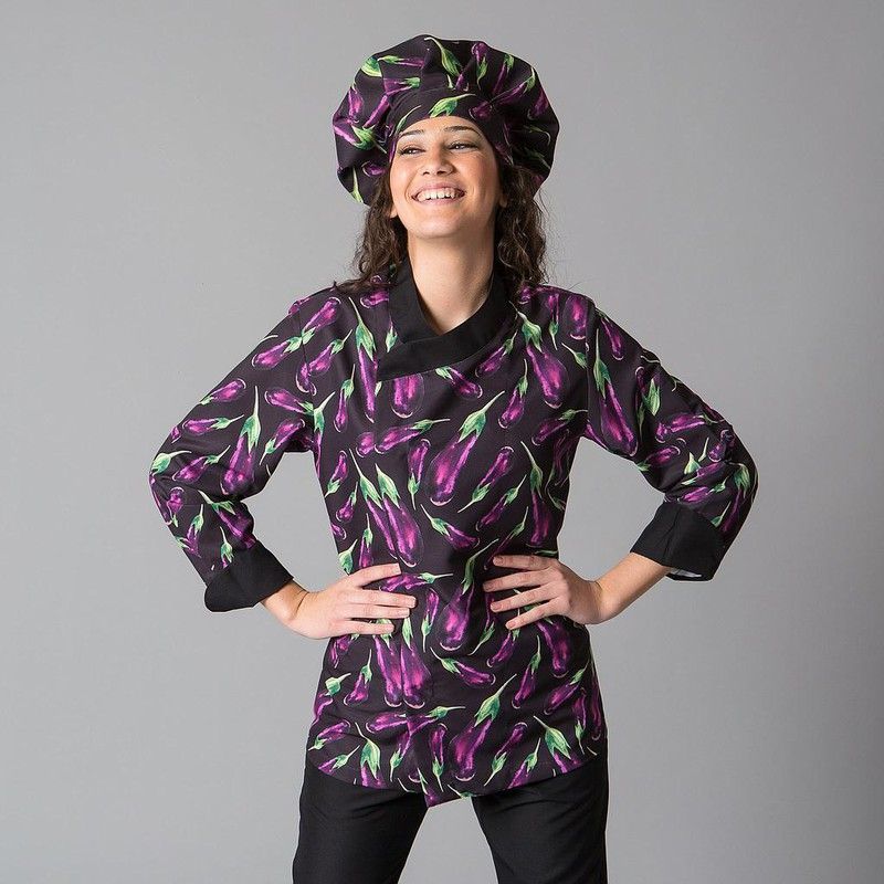 Chaquetilla unisex estampado berenjenas