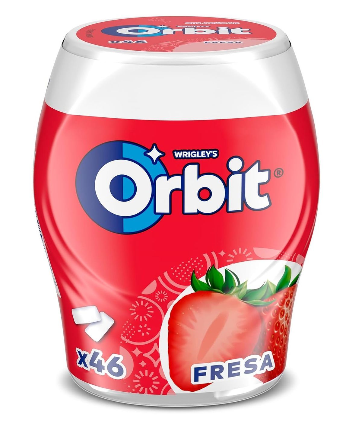 Chicles Orbit Box Fresa 46 chicles Sin Azúcar (6 Botes)