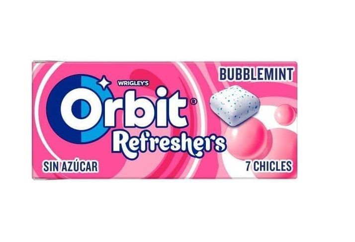 Chicles Orbit Refreshers Bubblemint (16 cajitas de 7 chicles) Sin Azúcar