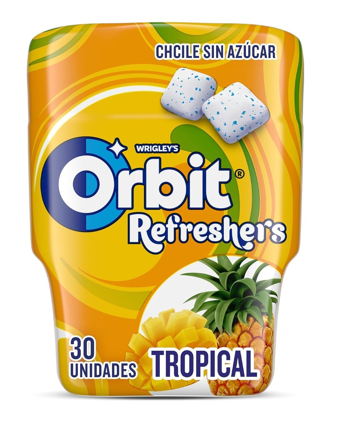 Chicles Orbit Refreshers Tropical 30 chicles Sin Azúcar