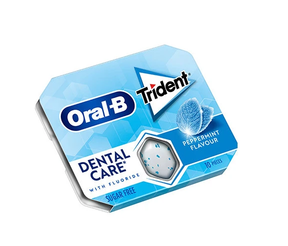 Chicles Trident Oral B White menta 10 chicles por paquete. Chicle Sin Azúcar Menta